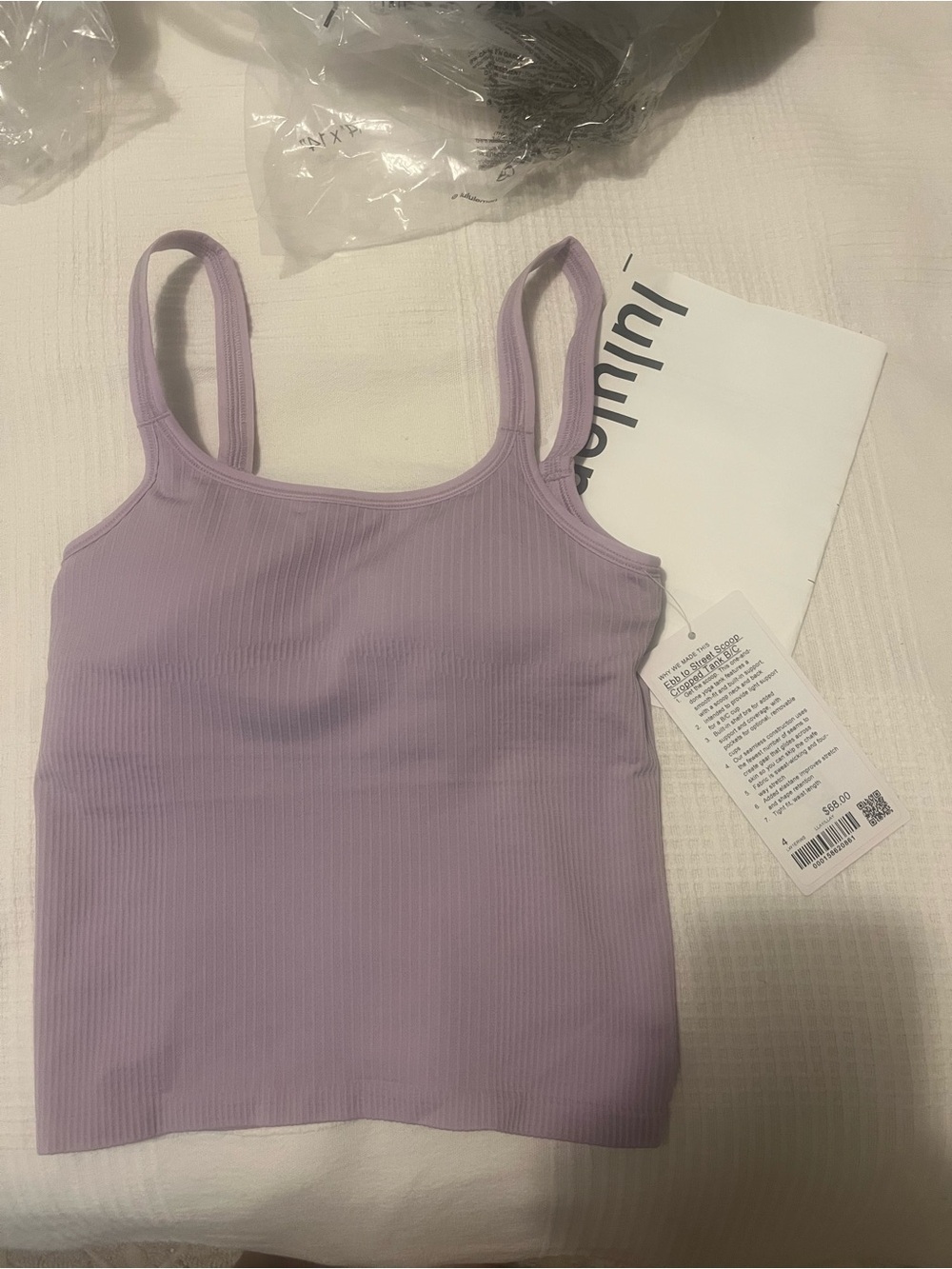 Lululemon ebb to street cropped scoop tank